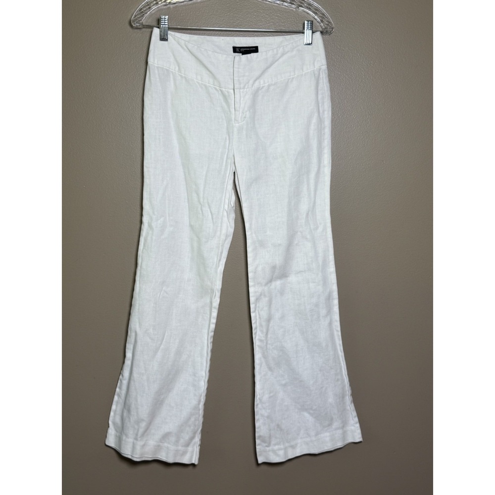 INC International Concepts White Wide Leg Linen Pants Size 0P
